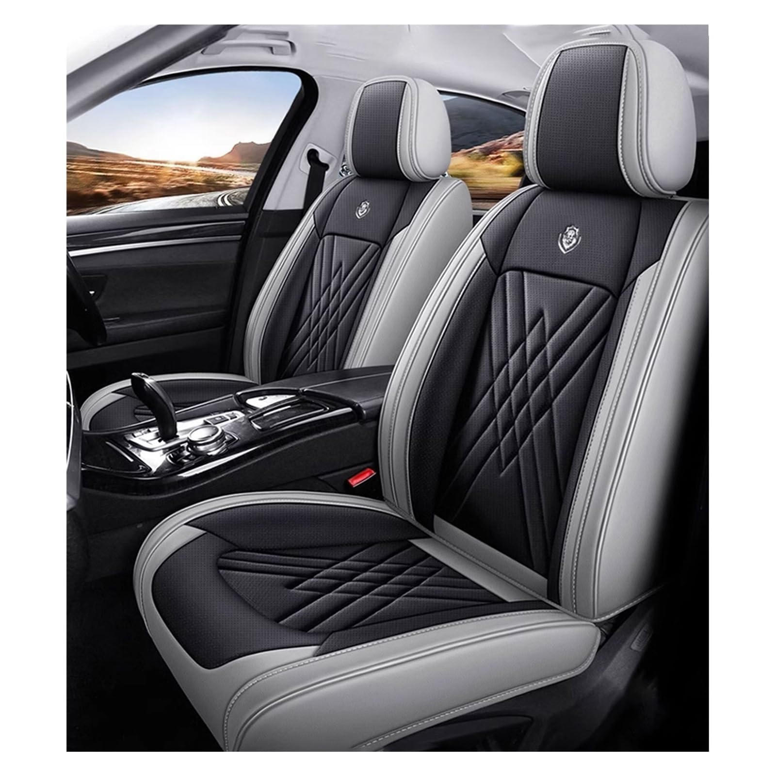 Housse De Siège Voiture pour Ford Transit Custom I 2012-2026, Imperméables Cuir Respirant Protection Siege Cuir, 5 Seats Full Set Standard(Greyish Black)