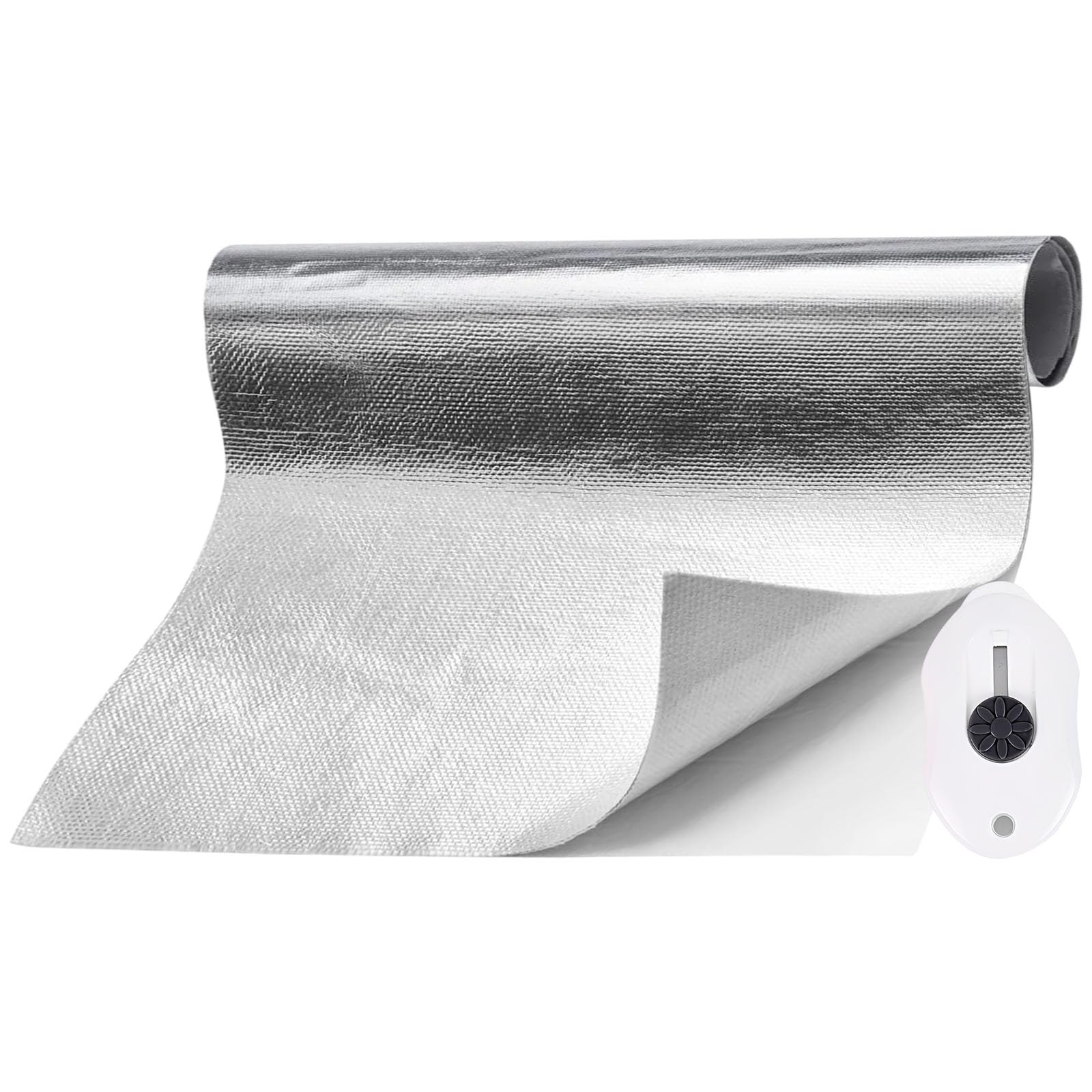 Estera de Protección Térmica Aluminizada Placa de Aluminio de Protección Térmica Alu Estera de Protección Térmica de Aluminio y Fibra de Vidrio Autoadhesiva (0.2mm, 30 X 200 cm) 300℃