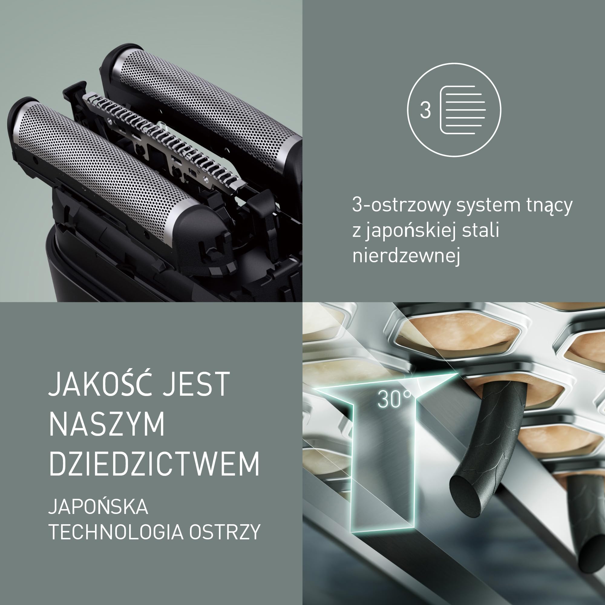 Panasonic ES-ACM3BW503 Seria 700 Kompaktowa Golarka z 3 Ostrzami, Mokra i Sucha Elektryczna Golarka dla Mężczyzn, Czujnik Brody, Wodoodporność IPX7, Ładowanie USB-C, Zasilacz USB AC, Biały