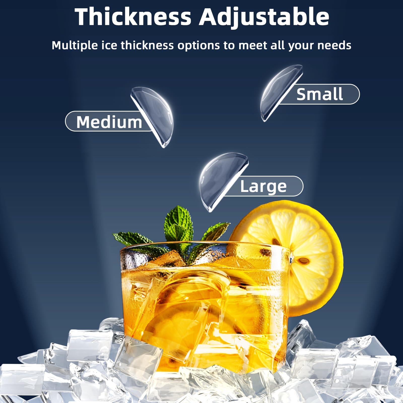 Antarctic Star Crescent Ice Maker, Slow-Melting Countertop Ice Maker, 27 Lbs/24h, 16pcs In 15mins, Self-Cleaning,24-Hour Timer, For Home/Kitchen/Office/Party on Fridge.com - View 6