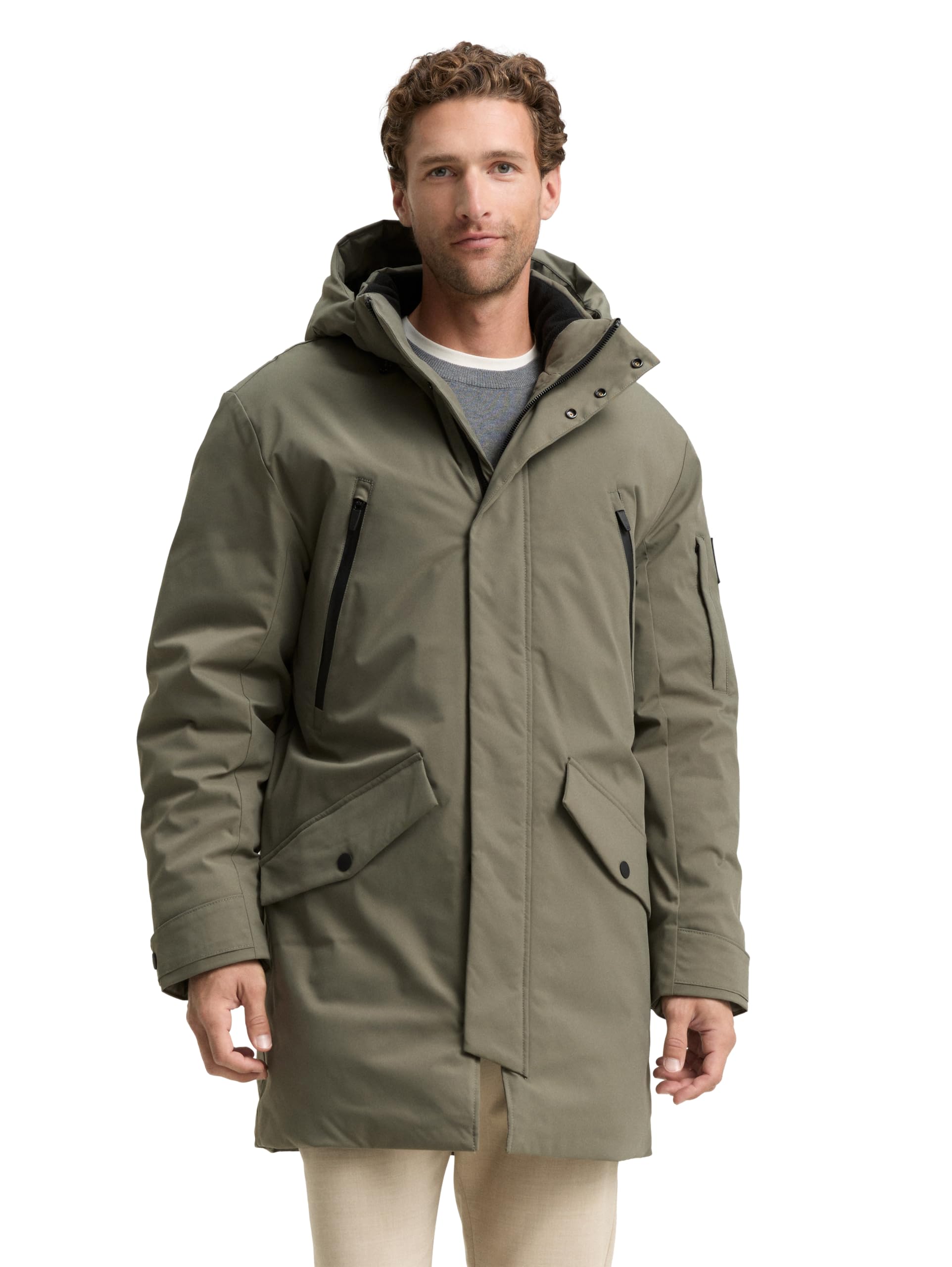 TOM TAILOR Herren 1046991 TT.PRO.TECH Parka mit abnehmbarer Kapuze