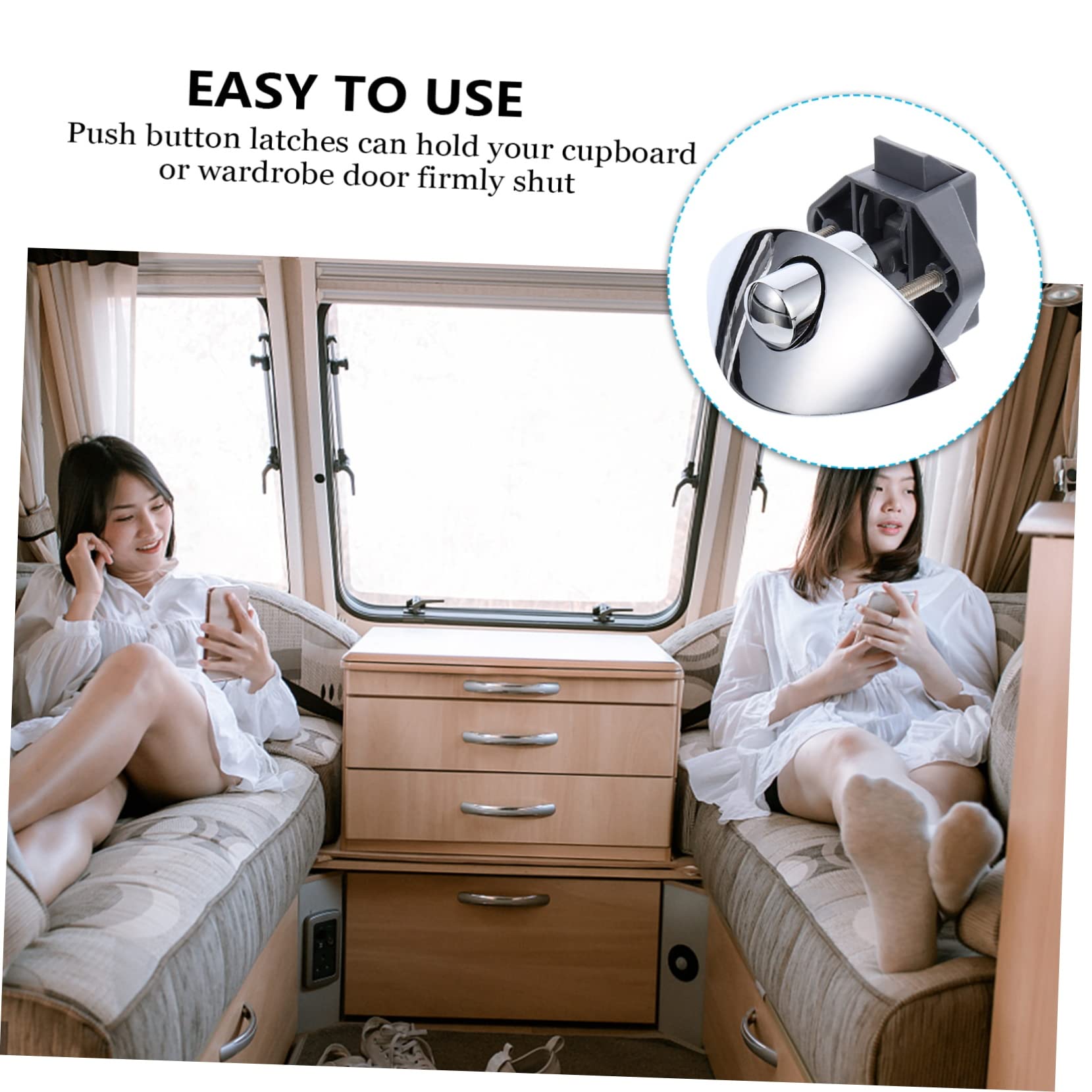 Artibetter 3piezas Cerradura De Botón De Pestillo De Presión Para Armarios y Puertas Fácil Instalación Accesorios Duraderos Para Rv y