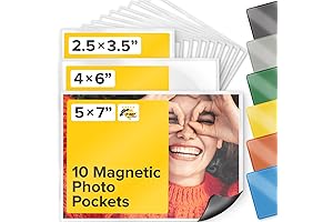 Magnetic Picture Frames for Refrigerator, White, Holds 4x6 Inches Photo