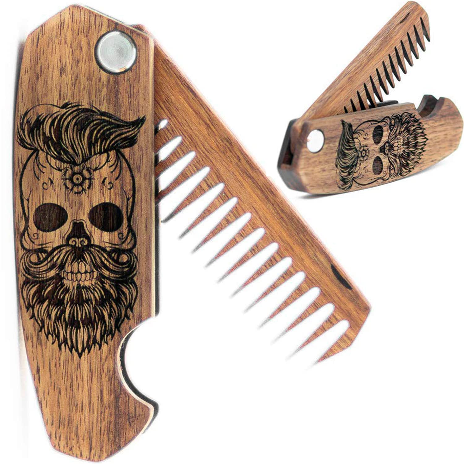 Walnut Wood Folding Beard Comb