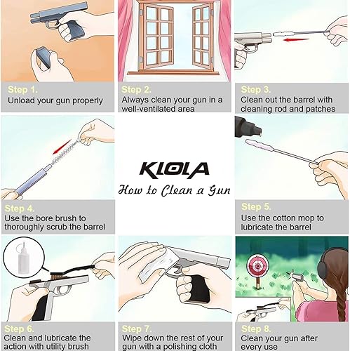 Miniatura 7 de Kit de limpieza de pistola universal Kit de limpieza de pistola 25 en 1 Kit de limpieza de pistola para .22 .357/.38/0.354 in .40 .45 calibre .40