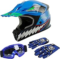 Vista 30 de TCT-MOTORPARTS DOT - Casco de motocross para niños y jóvenes, casco de cara completa para motocross, ATV, todoterreno, casco de cuatro ruedas