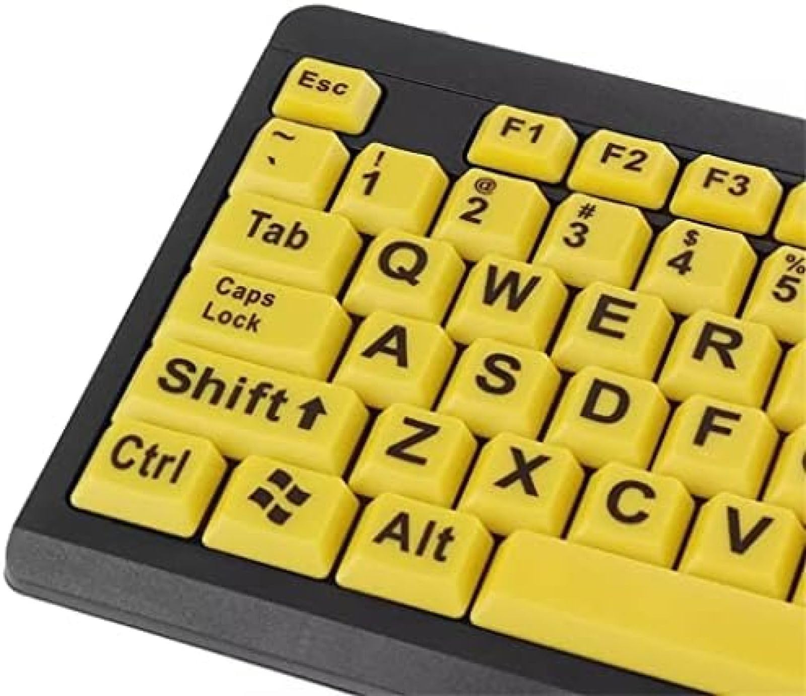 Grootletter Toetsenbord zwart op geel - Low Vision Shop Grootletter Toetsenbord zwart op geel - Low Vision Shop