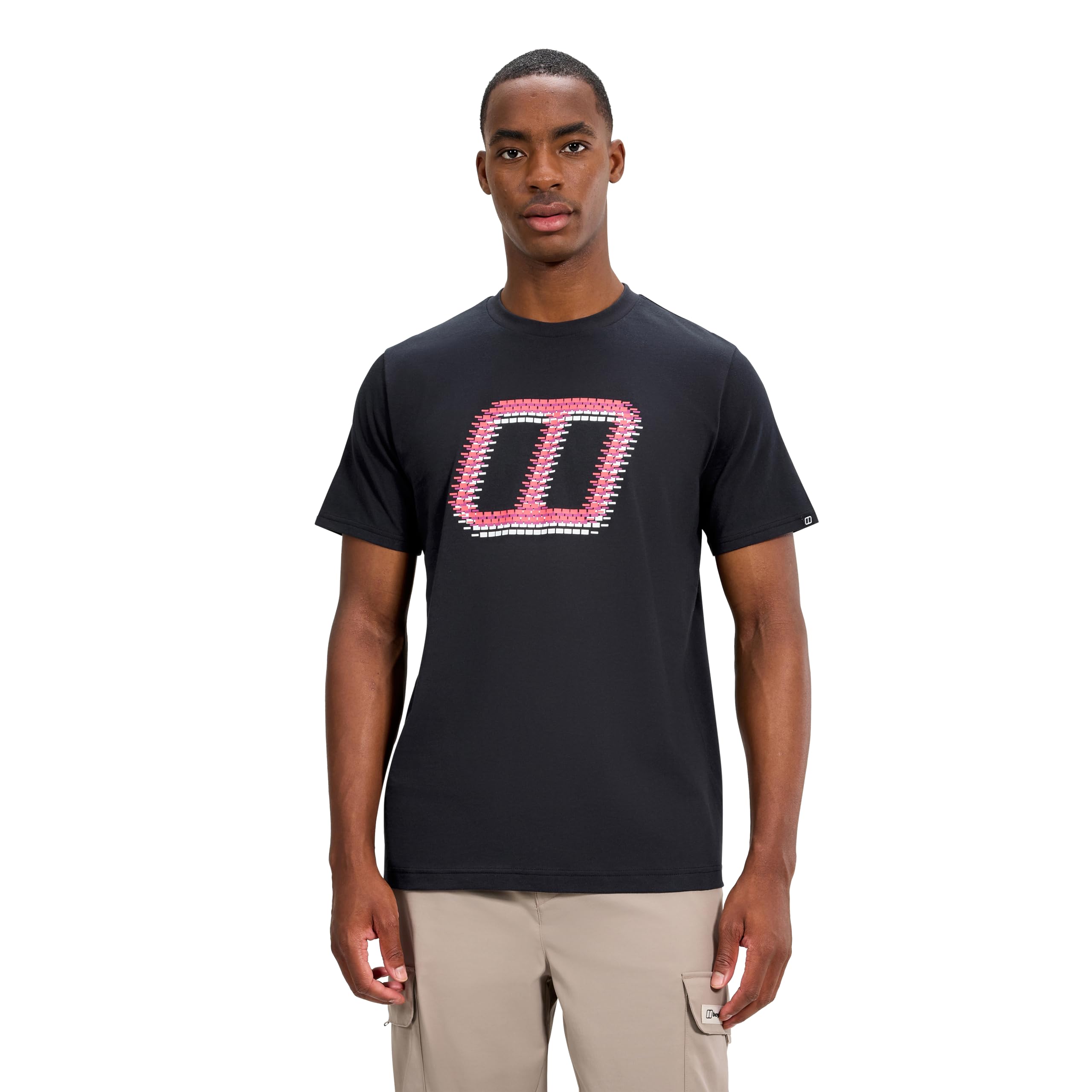 Berghaus Men's Glitched Blocks Tee, Jet Black, 2XL