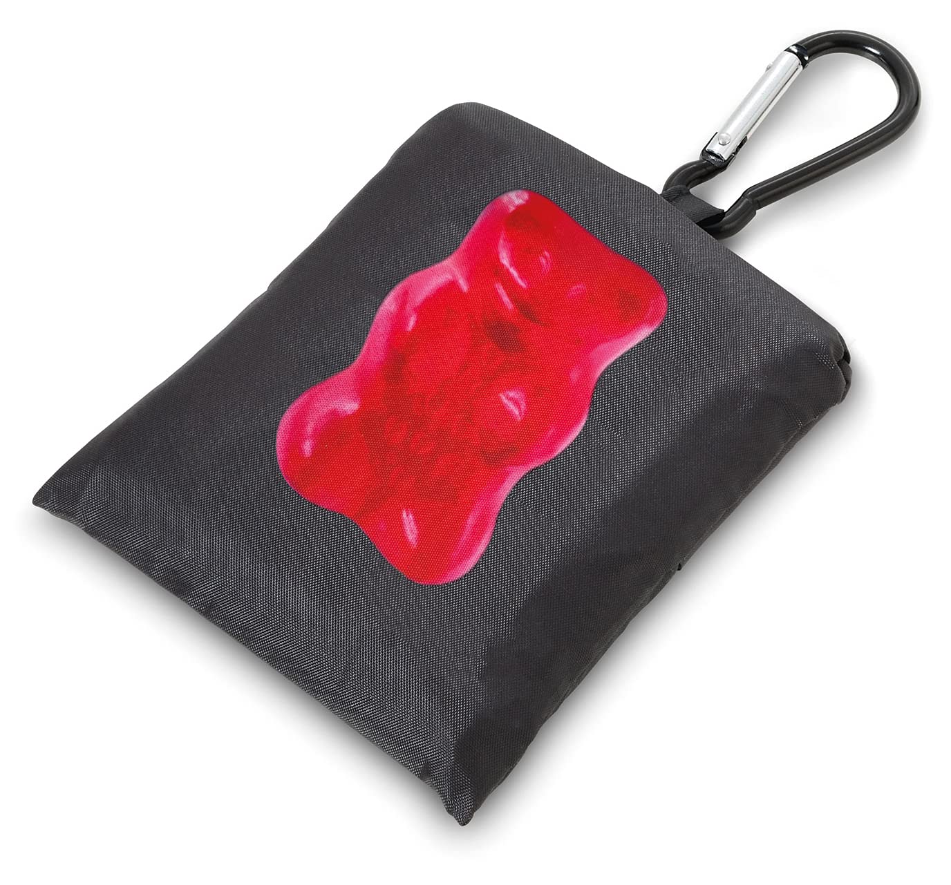 Troika Haribo Happy Shopping Bag breloczek do kluczy z torbą na zakupy z aluminium/rPET w kolorze czarno-czerwonym, wymiary: 49,5 cm x 32 cm x 0,3 cm, HB-K08/BK, 10 kg, czarny, czerwony, 10 kg, klasyczny