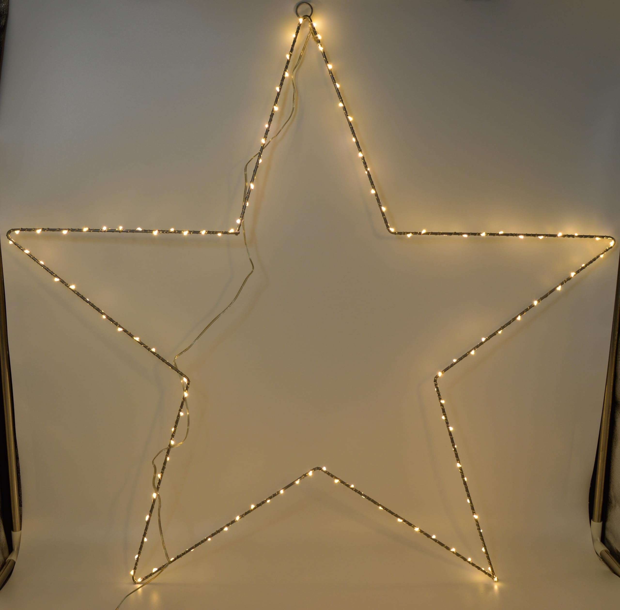 Klocke Dekorationsbedarf LED Dekostern mit Beleuchtung - LED Deko Stern - Weihnachten Deko Silber Weihnachtsbeleuchtung Ø78cm