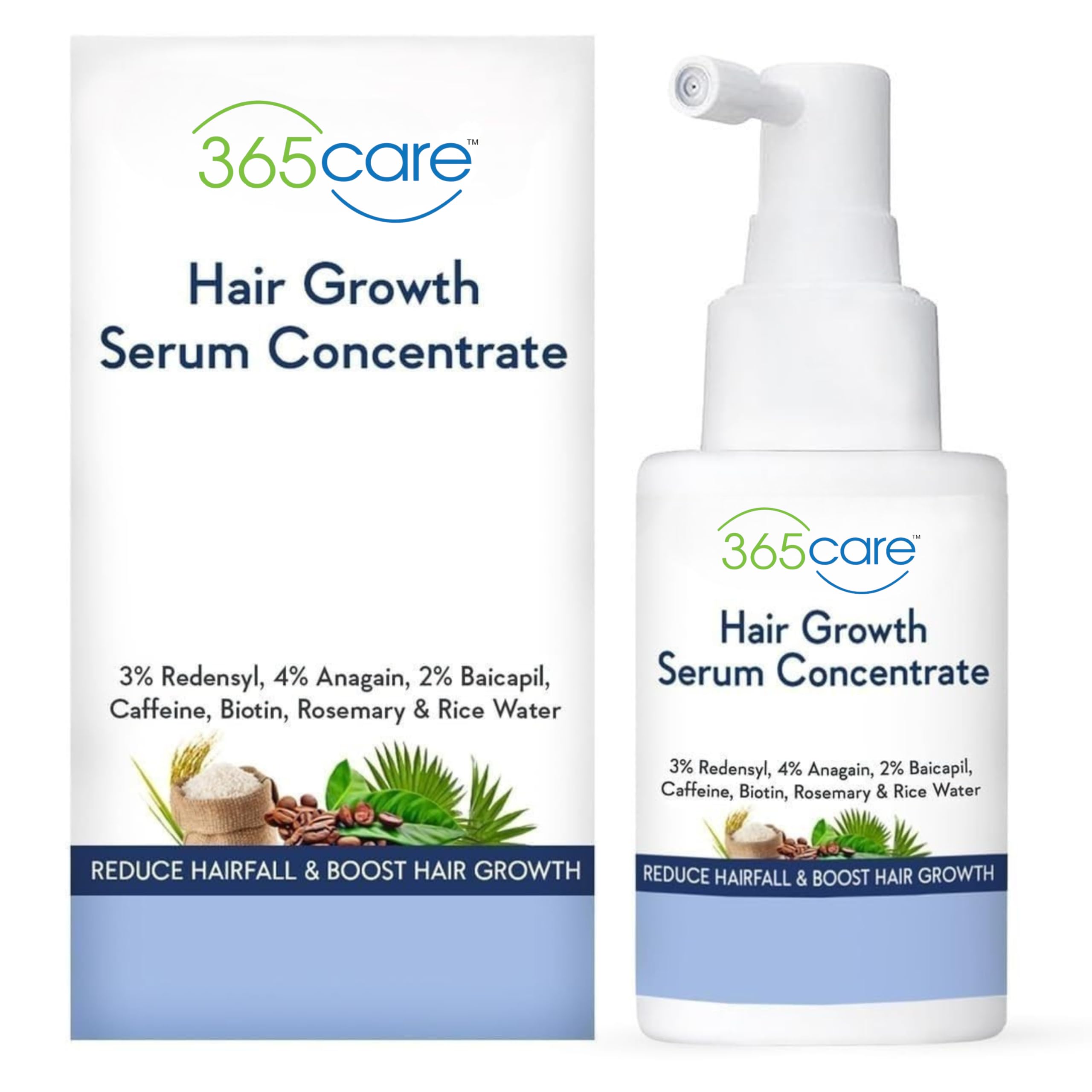 365Care Professional Hair Growth Serum – Strengthens Hair Follicles, Reduces Breakage & Hair Fall – Peptides & Pro-Vitamin B5 – 50ml