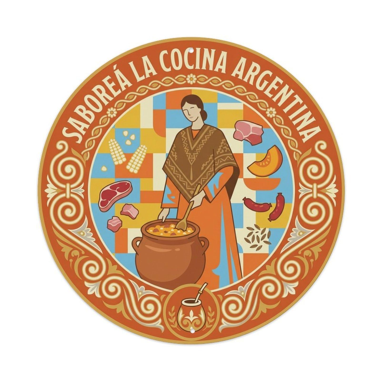 Argentine Cuisine Culinary Travel Food Locro Metal Tin Sign