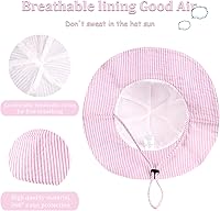 Vista 4 de Sombrero de sol para bebé niña con UPF 50+ sombrero de playa ajustable para exteriores con ala ancha