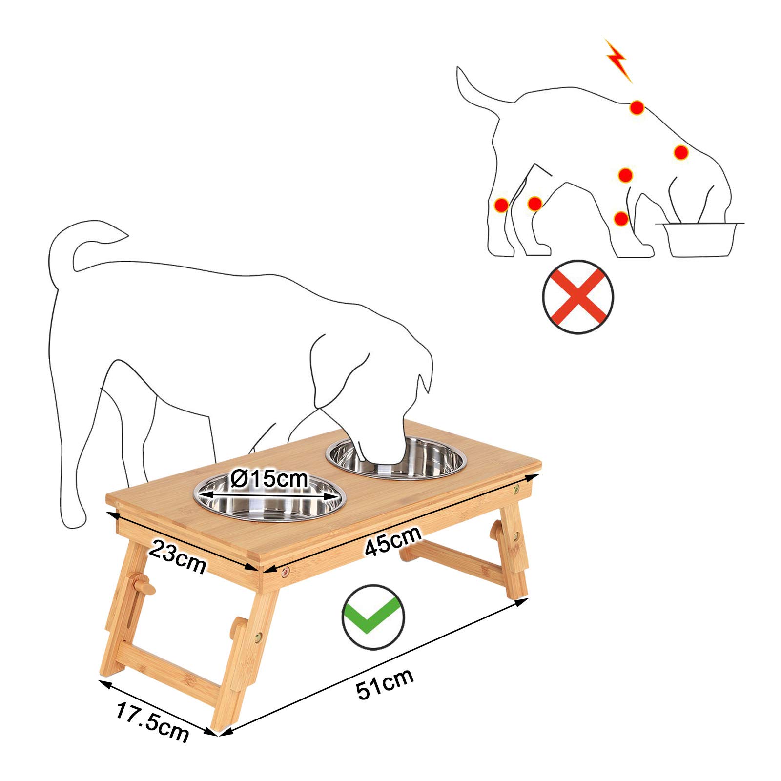 lionto Ciotole per Cani scaffale Ciotola per Animali mangiatoia per Animali Domestici