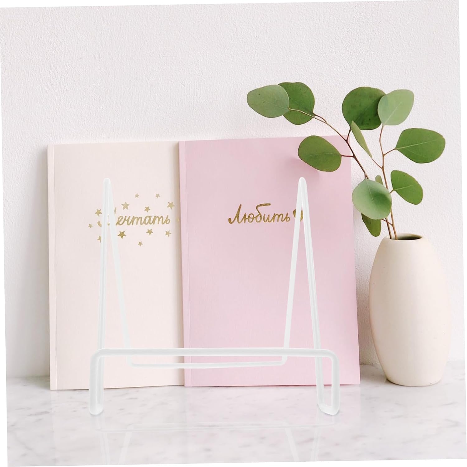 2Pcs Durable Photo Holders for Creative Desktop Decor Stable Stand for Pictures and Books Display Rack for Home and Office Use