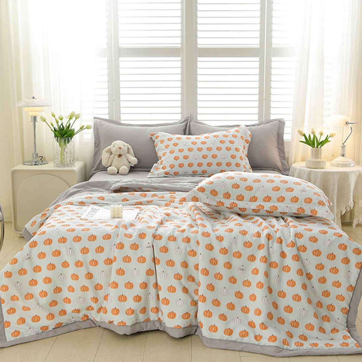 SYXMPFRHO Bedspread Florals Printing Quilted Bedspreads, Soft Comforter Bed Throw Microfiber Bed Spread, Reversible Quilted Throw, for All Season Bedroom Decorative(J,180x200cm)