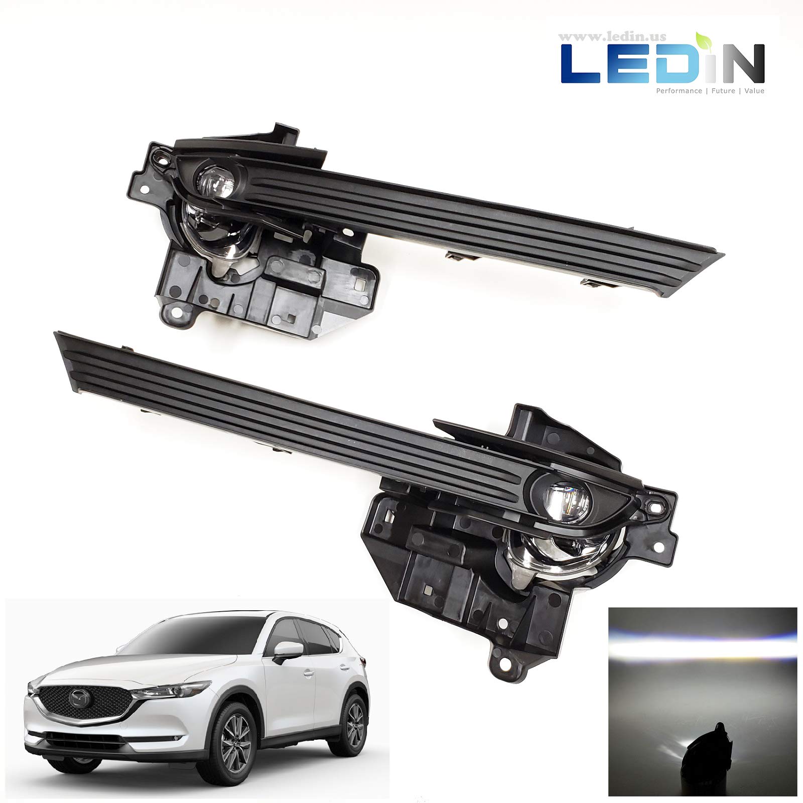 Buy LEDIN For 2017 2018 2019 Mazda CX5 Front Bumper Clear Builtin LED