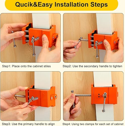 Miniatura 6 de 6 abrazaderas de gabinete, herramientas de abrazadera para marco de cara para instalar, 440 libras de carga limitada, abrazaderas de instalación de