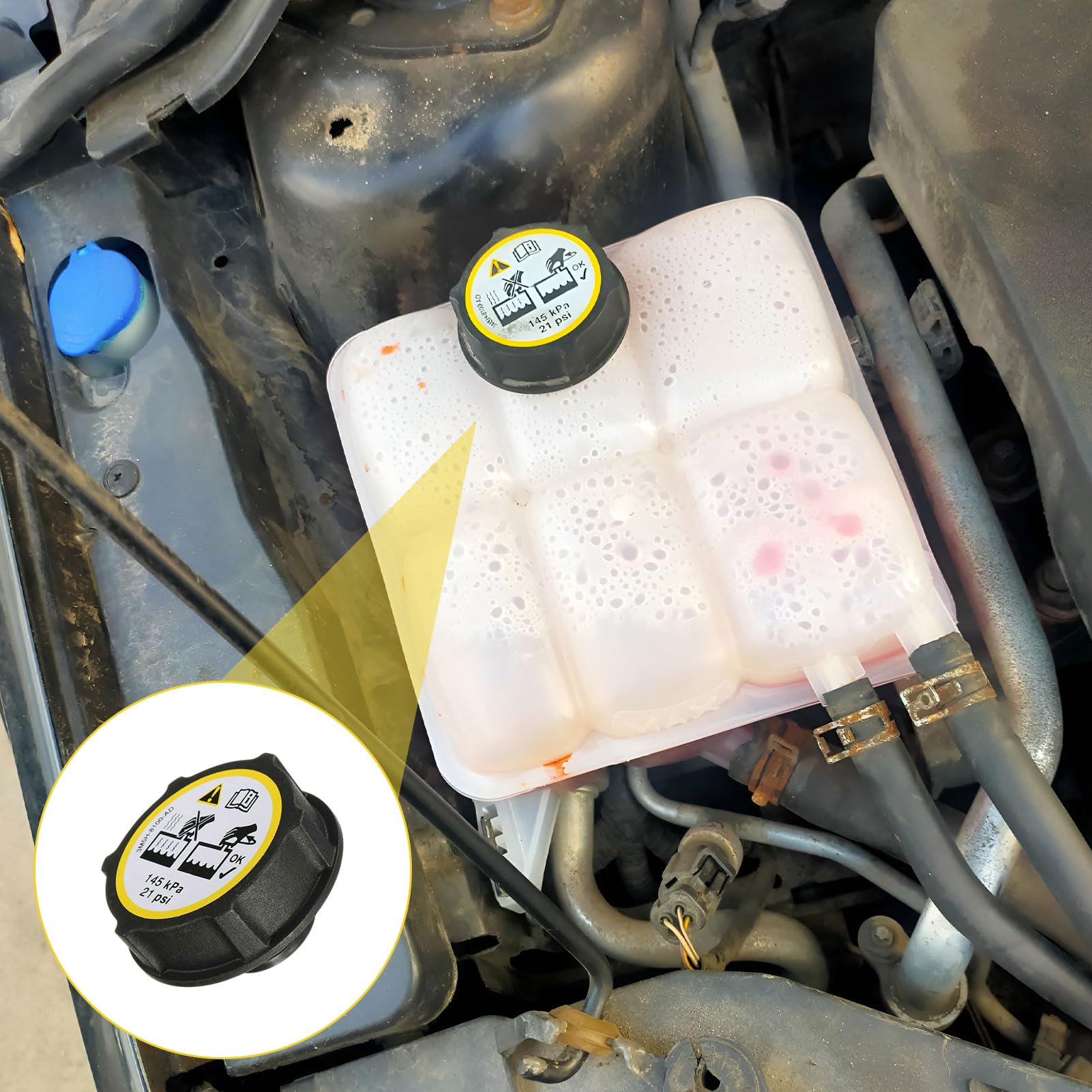 Bouchon Réservoir Eau Expansion Radiateur Compatible Ford Transit, Focus, C-Max - Référence 3M5H8100AD