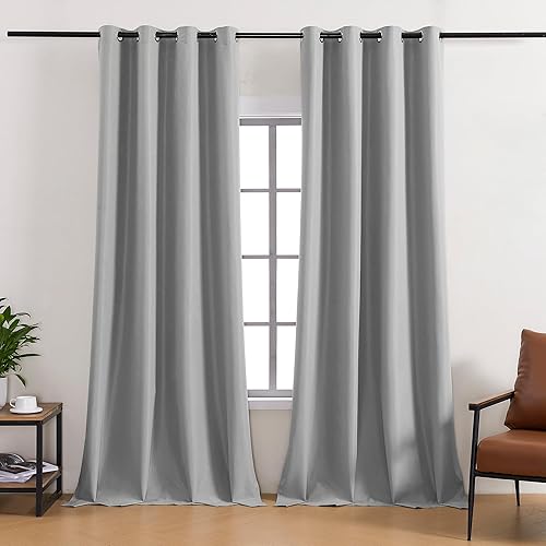 Miniatura 22 de YC WINRRARII Cortinas 100% opacas con ojales para dormitorio de 84 pulgadas de largo, juego de 2 paneles, cortinas bloqueadoras, tratamientos para