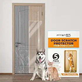 FTSTC Pacote com 5 protetores de porta de arranhões para cães – 12,7 x 119,4 cm x 21 cm, protetor de porta antiarranhões para gatos, protetor resistente para peitoril da janela – protetor de porta transparente