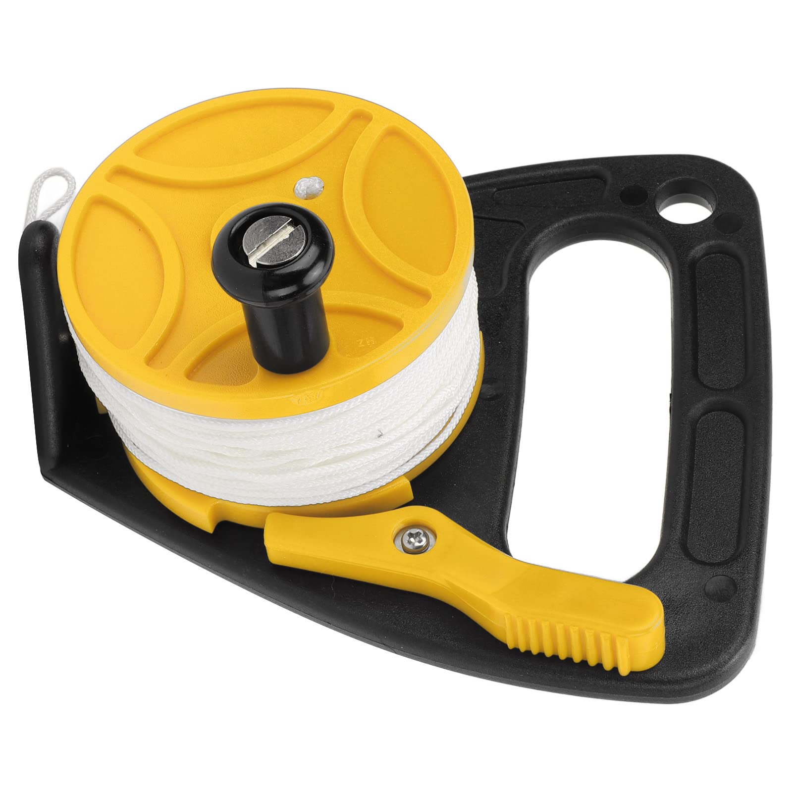 Carrete de Buceo con Hilo de Nailon de 46 M ,Carrete de Pesca Multiusos ,Construcción de PC Resistente ,Accesorios de Repuesto para Buceo Grande ,Snorkel (rueda amarilla)