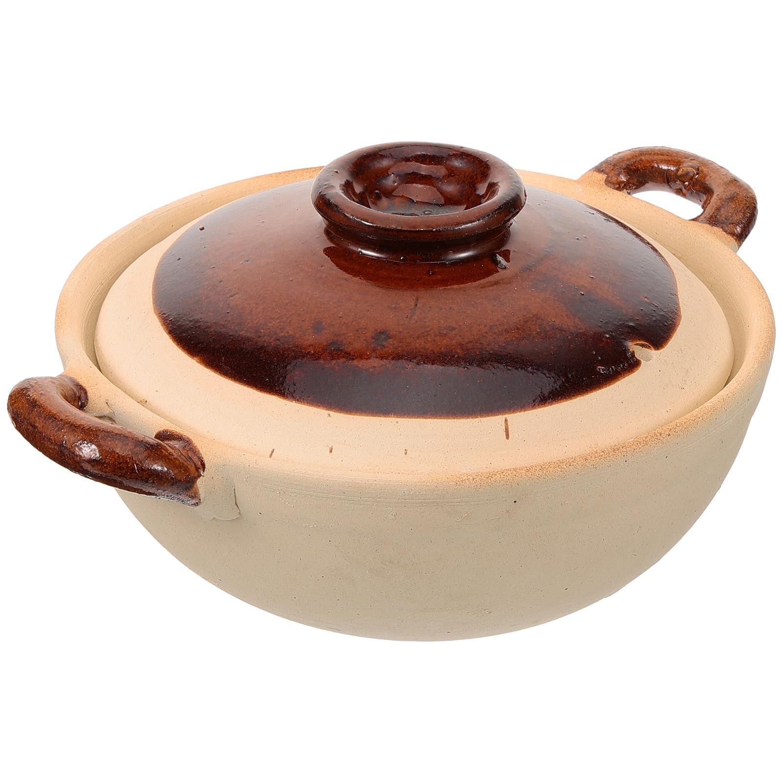 BESTYASH Casseruola Resistente a Crepe e Rotture da 500ml di Argilla per Stufati Domestici per Brasare Pollo e Altre Preparazioni in Cucina