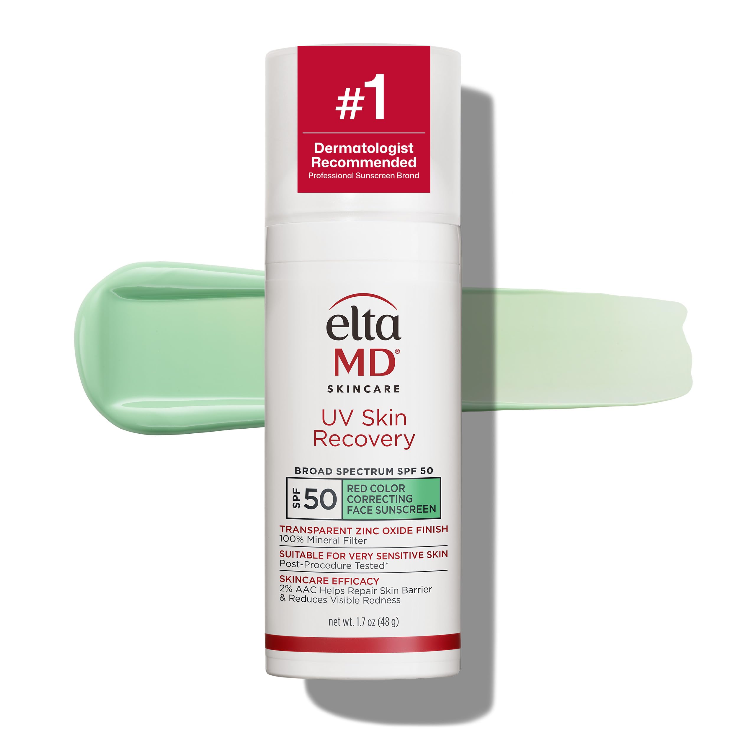 EltaMD EltaMD UV Skin Recovery Red Colour Correcting Green Tint Face Sunscreen SPF 50 for Unisex - 45 ml Sunscreen