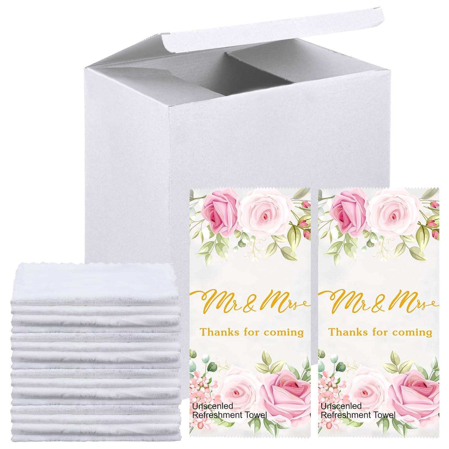 100 Pcs Wedding Supplies Moist Cotton Refreshment Towels