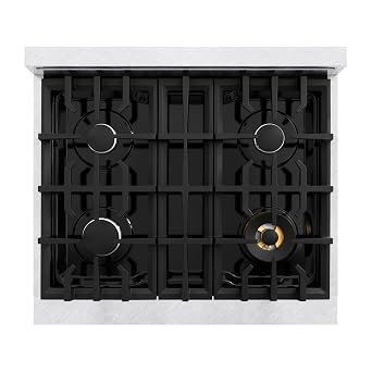ZLINE 30 in. 4.2 cu. ft. Select Dual Fuel Range with 4 Burner Gas Cooktop and Electric Convection Oven in Satin Stainless Steel (HDRS-30)