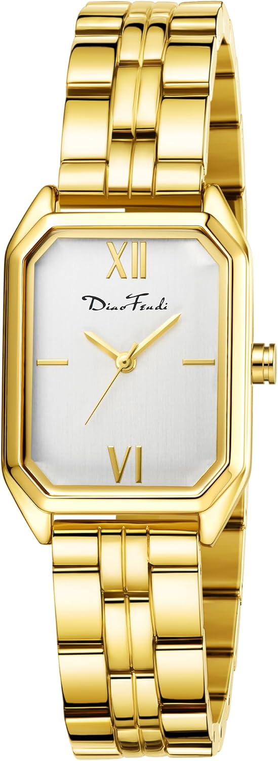 Diaofendi Women's Petite Gold Watch,Dress Analog Waterproof, Stainless Steel Bracelet Watches for Women