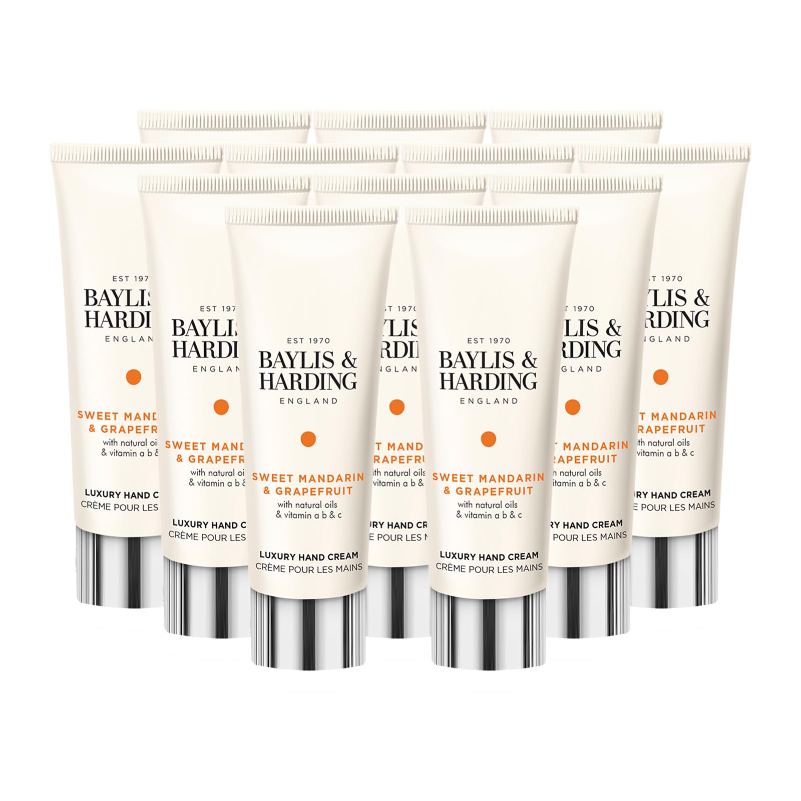 Baylis & Harding Signature Sweet Mandarin & Grapefruit Hand Cream 50 ml (Pack of 12) - Vegan Friendly, White
