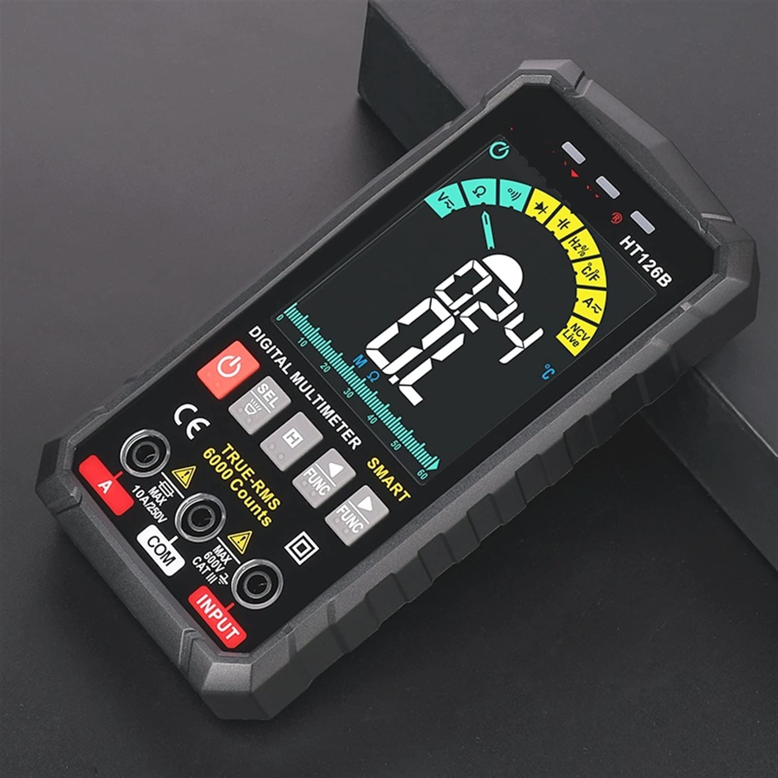 EDEDE Tester Batteria Professionista Digitale multimetro di 5a Generazione TRMS CC DC. Corrente di Tensione Ohm 60mf Hz Fai da Te Tester del Metro Elettricista(HT126B Multimeter)