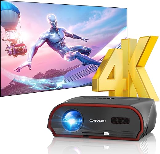 4K Smart Ultra HD Projector, 2023 Upgraded 14300 Lumen Daytime Native 1080P Projector with 5G WiFi Bluetooth, 300" Screen for Home/Outdoor Movie Projector Android 2G+16G Support 8000+Apps