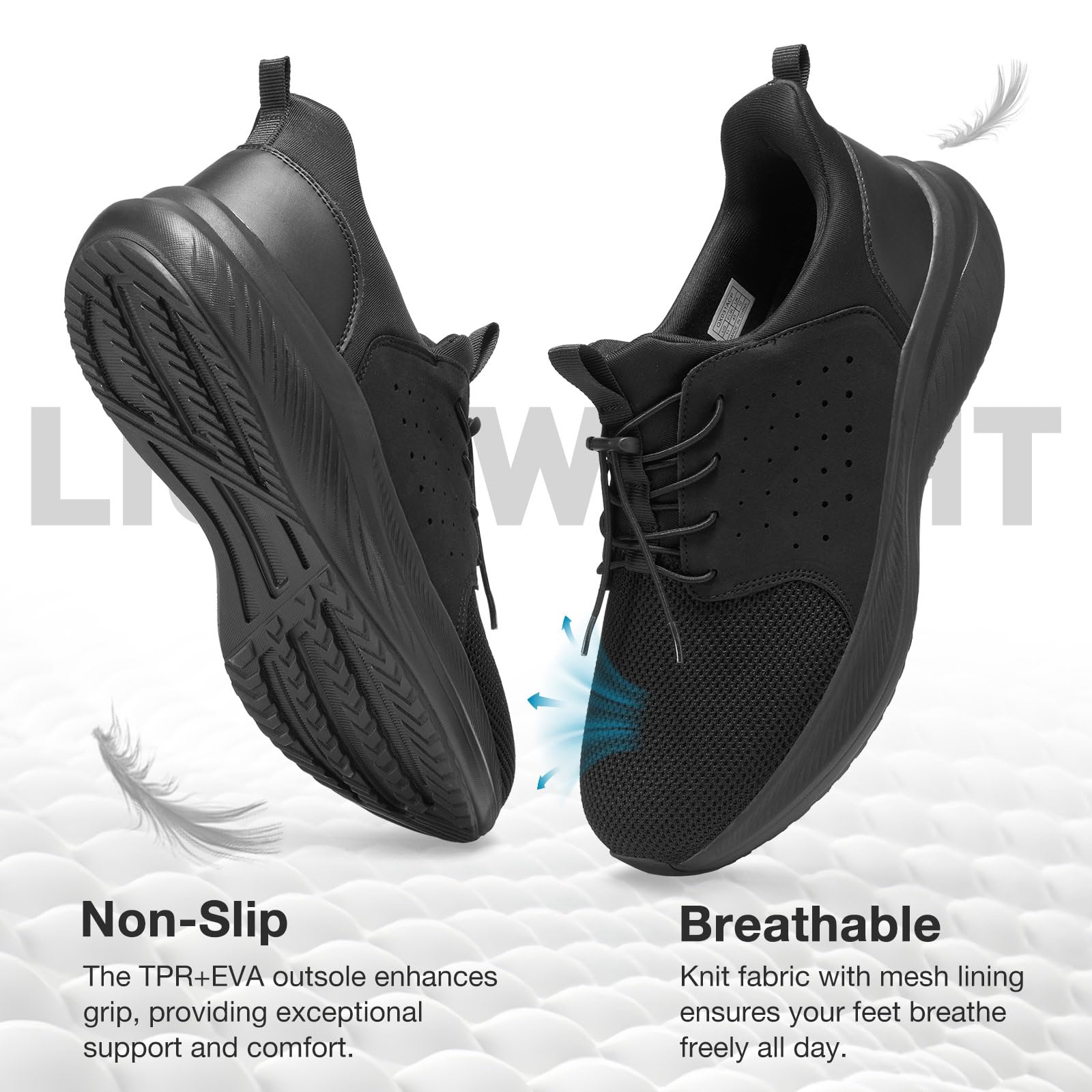 HEEZ Zapatillas de Deporte Slip On Zapatillas Running Hombre Ligeros Transpirables Caminar Bambas Casual Gimnasio Fitness Gym Atlético Trekking Tenis Asfalto Trabajo Sneakers