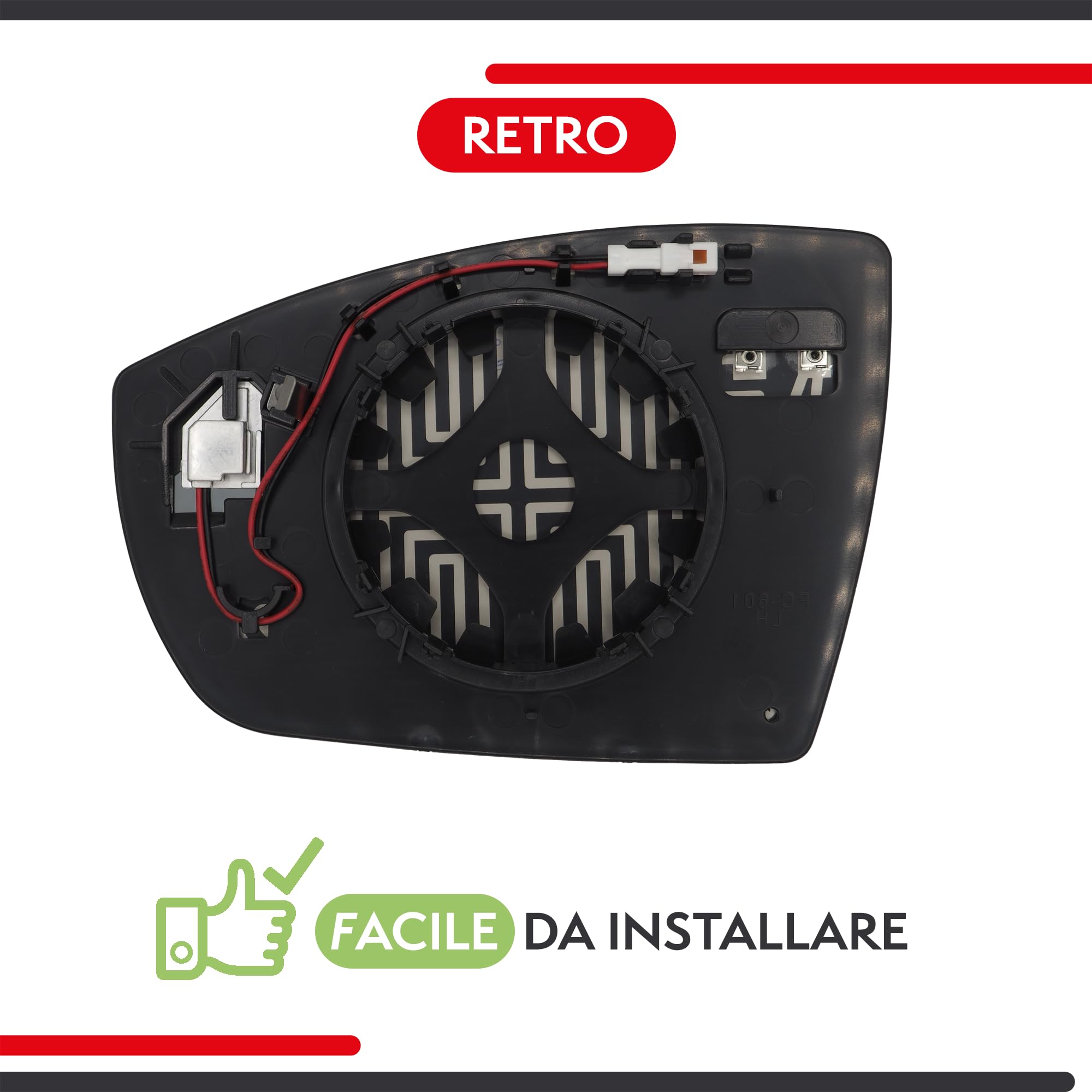 Vetro Specchietto Per Ford Ecosport, Escape, Kuga, Termico (DESTRA)