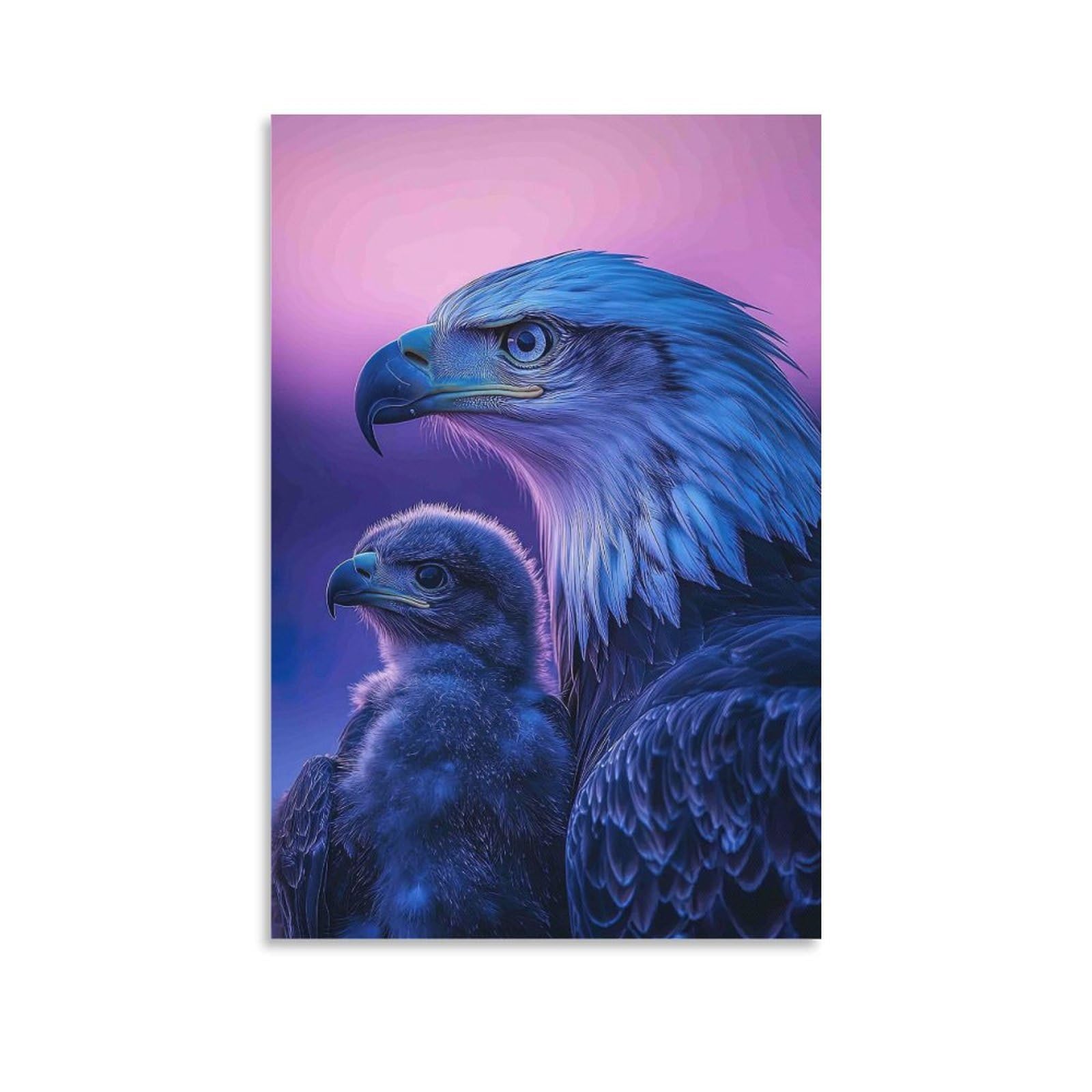 DHBANEIOK Eagle with Chick Wall Decor Poster Canvas Prints Picture Modern Canvas Wall Art Picture Wall Hanging for Dining Room Kitchen Home Office Decor 12x18inch(30x45cm)