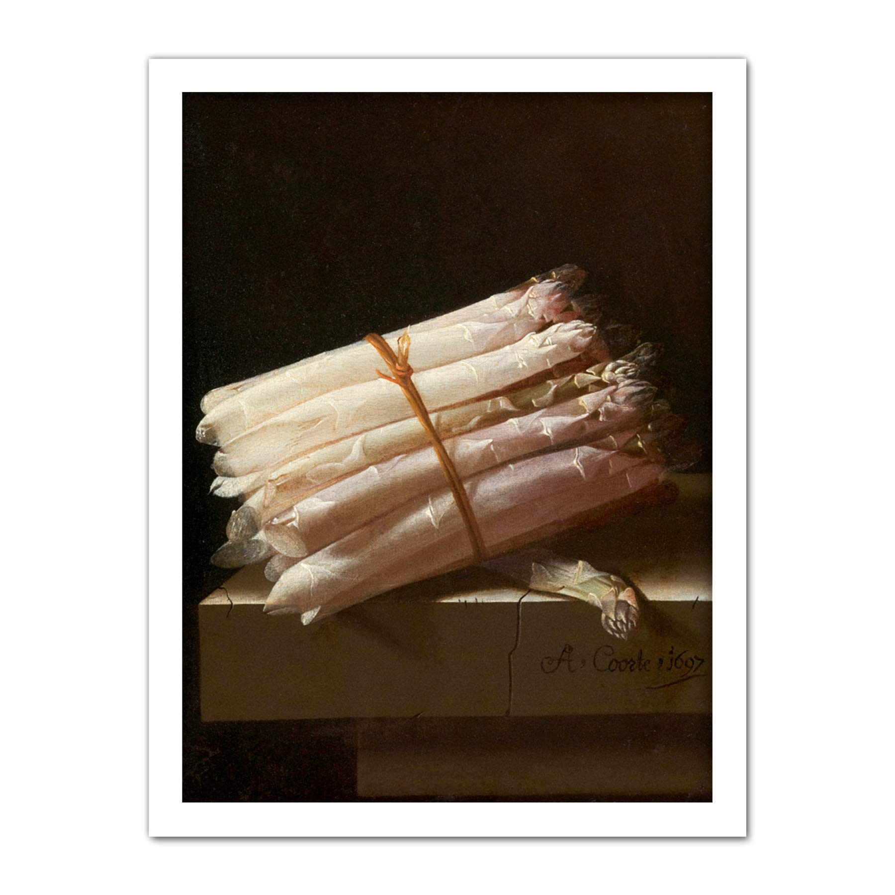 Adriaen Coorte Still Life With Asparagus Framed Wall Art Print - Large, W18 inch x H24 inch - Artery8