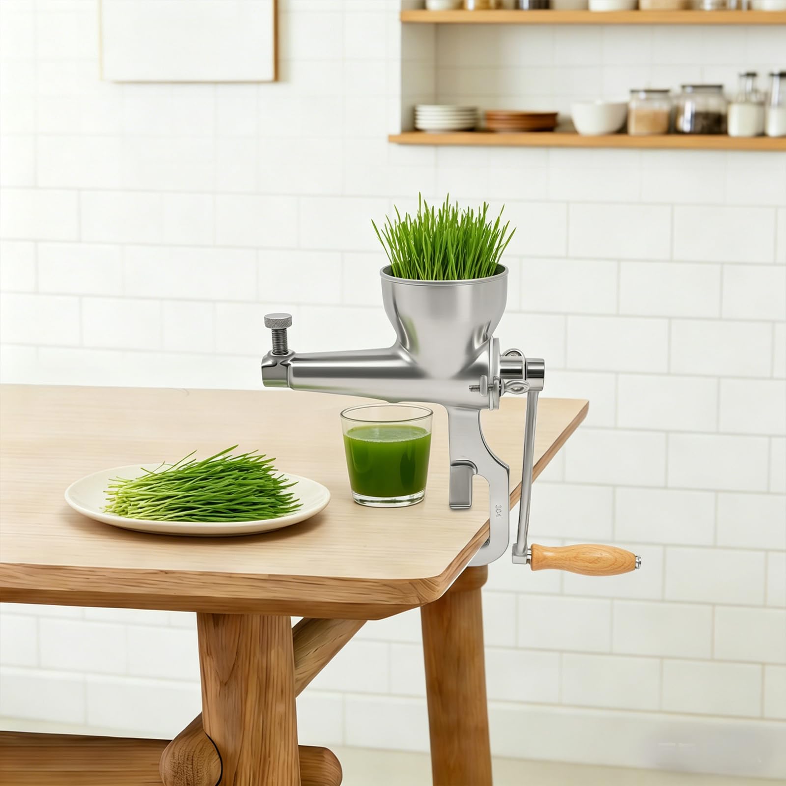 Prensa de cítricos manual, extractor de jugos de frutas y verduras, prensa de jugo inoxidable 304, hogar y restaurante, antideslizante, borde liso, plata