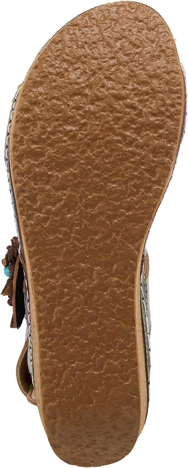 L'Artiste Women's PICKFORD Hand-Painted Leather Slingback Sandals