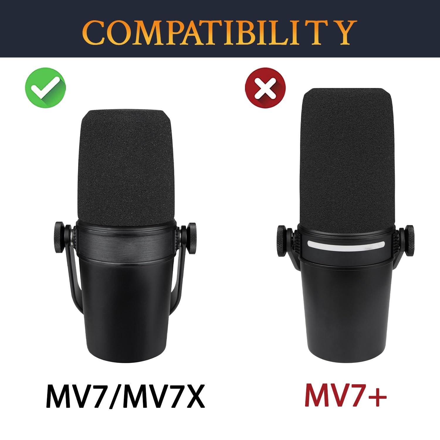 Amazon.com: SOULWIT 2Pcs Microphones Pop Filter for Shure MV7/MV7X