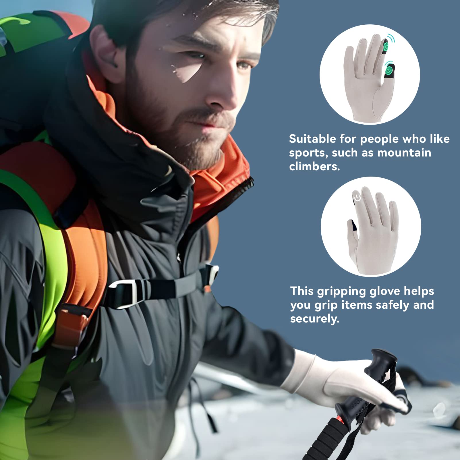 Donfri Guantes de invierno para pantalla táctil, guantes deportivos para mujer, guantes negros de invierno, guantes de ciclismo para exteriores, para correr, conducir, ciclismo, senderismo