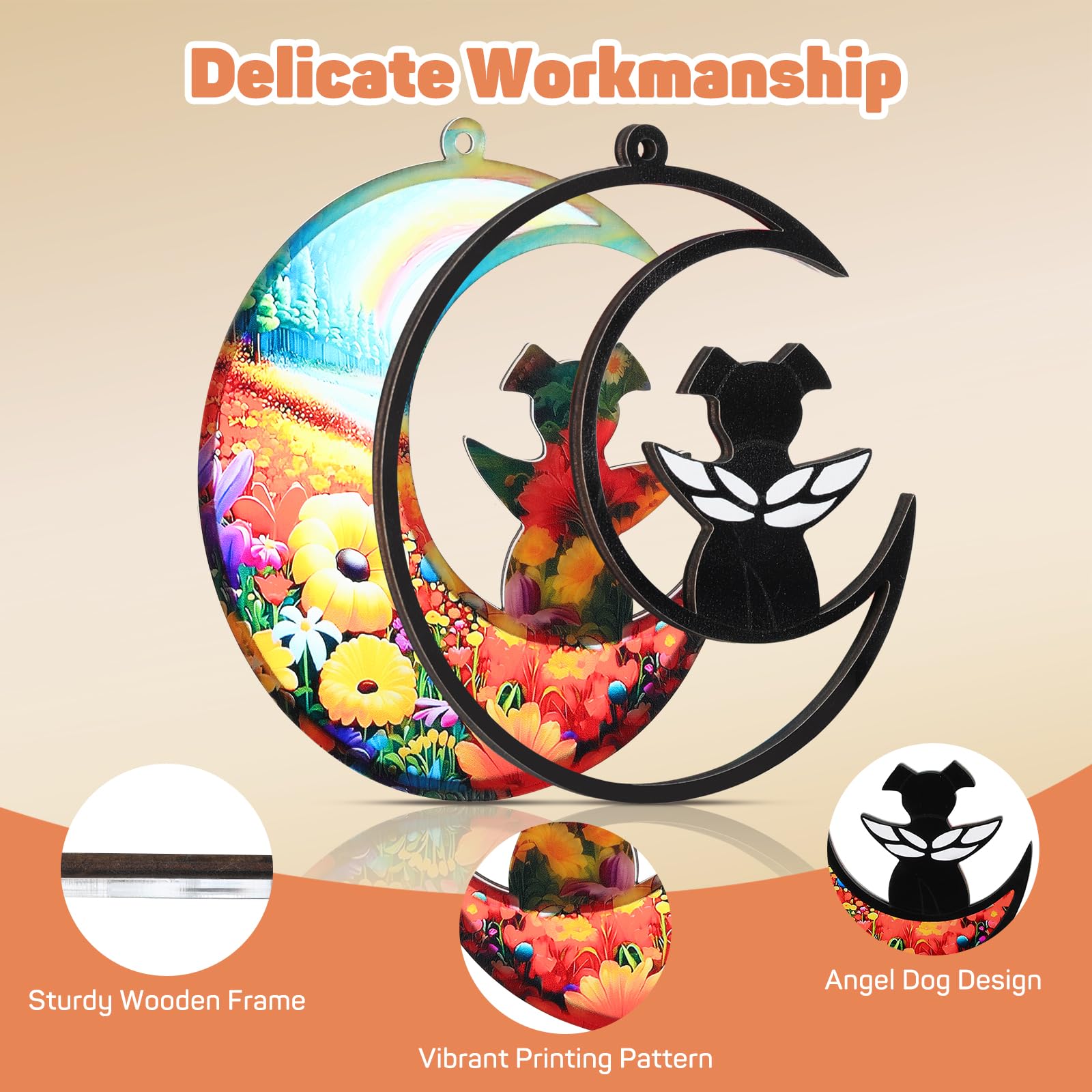 VavoPaw Pet Memorial Gifts for Dogs Pet Loss Sympathy Gift, DIY Name Dog Memorial Suncatcher - Image 3