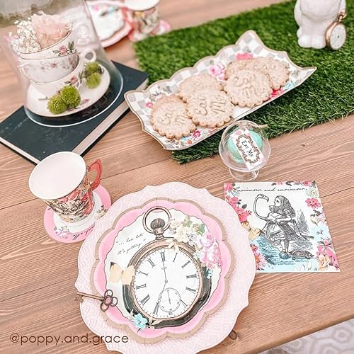 Miniatura 9 de Talking Tables Suministros para fiestas de Alicia en el país de las maravillas | Plato de papel para servir | Ideal para fiesta de té de sombrerero
