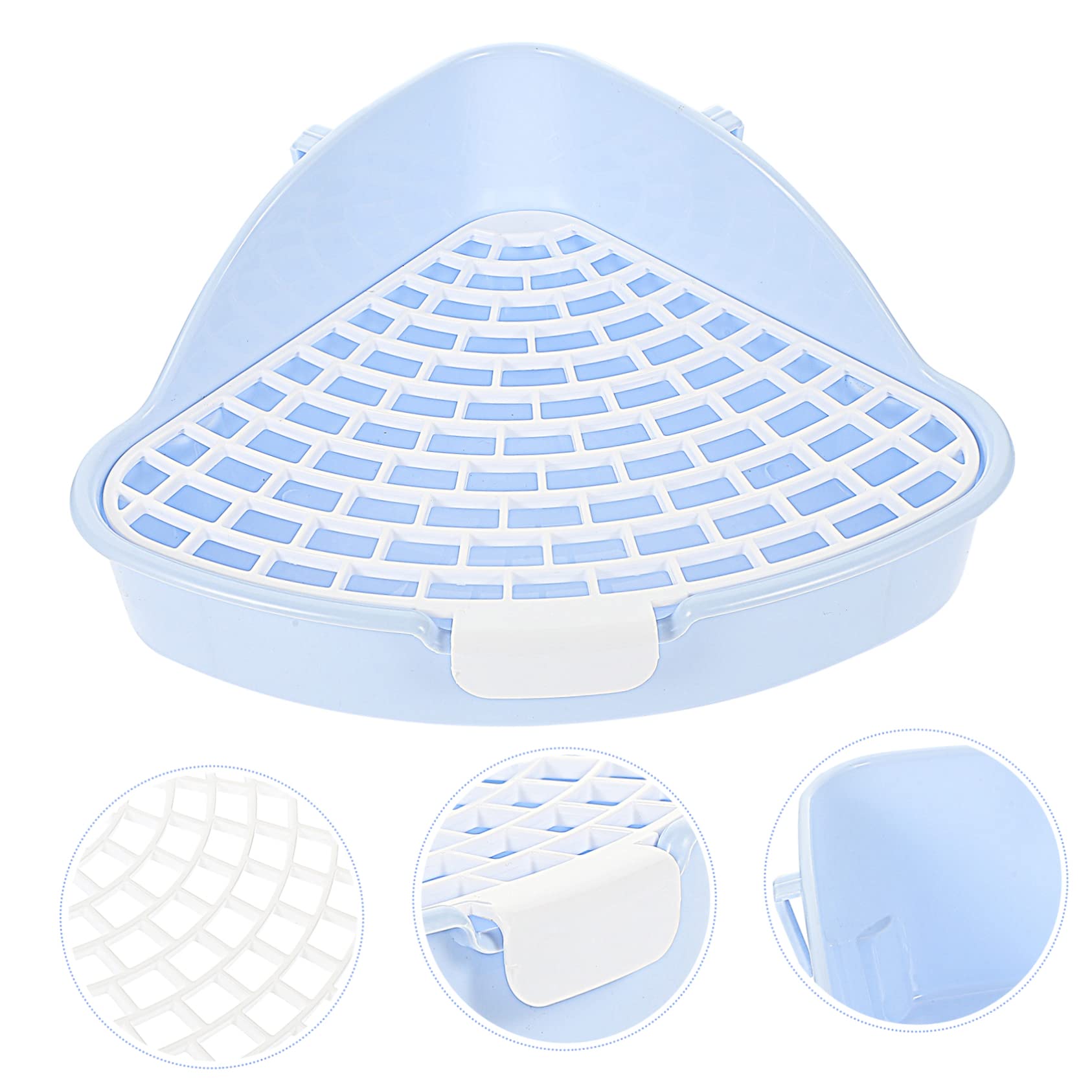 VANZACK 3pezzi Toilette per Piccoli Animali Plastica Vassoio per Lettiera per Conigli e Cavia Design Compatto e Facile da Installare Adatto per Gabbie e Spazi Ridotti