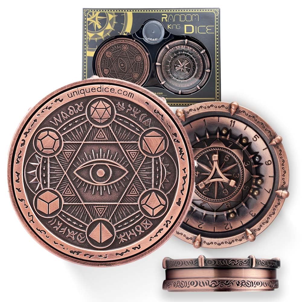 Wand Dice Random King Dice Spinner Dice Metal DND Dice Set 7-in-2 Dual-Spin Wheels Dice Set Unique Dice Spinner Goblins Metal D&D Dice for Dungeons and Dragons DND Gifts- Dice King