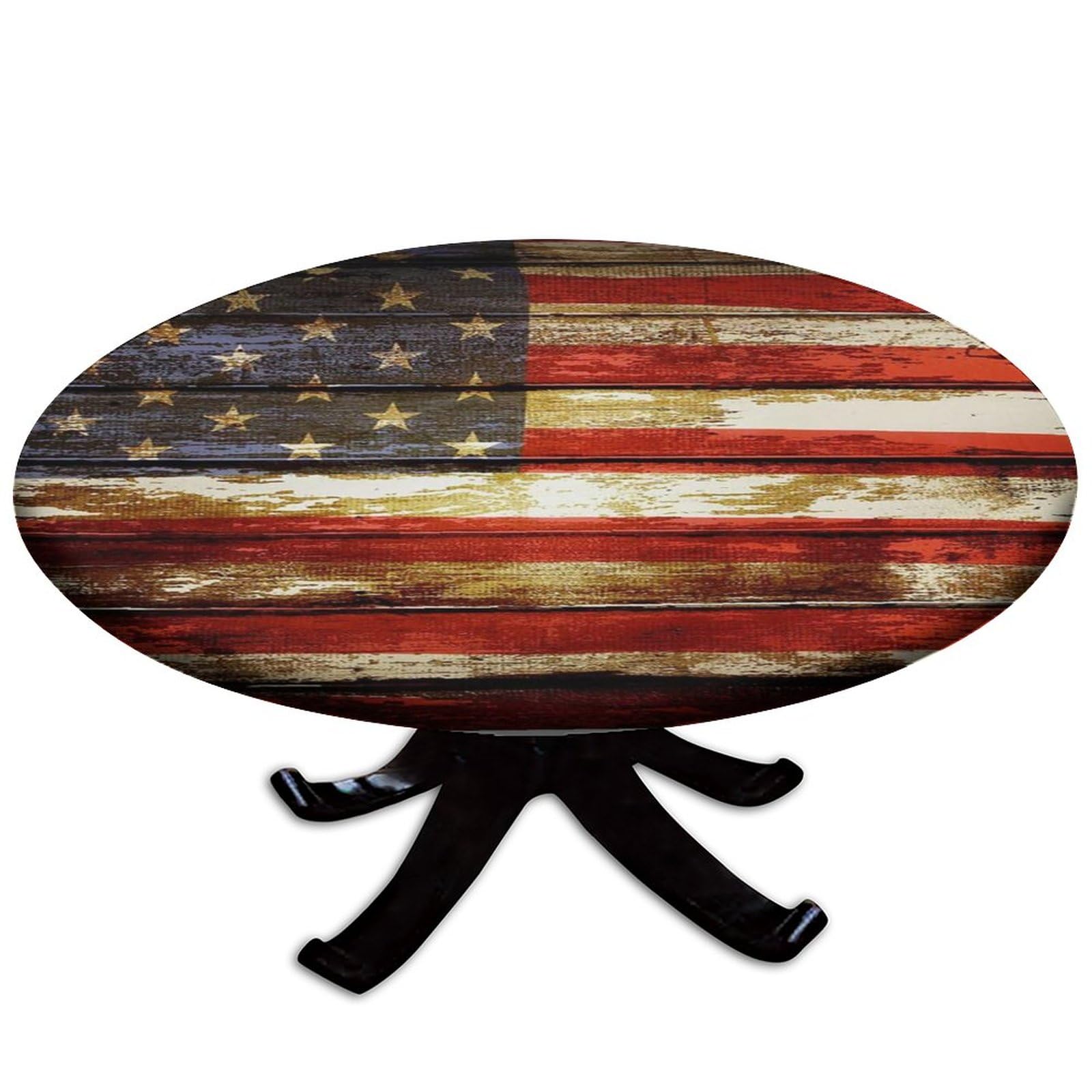 igoga sports Fitted Tablecloth Round with Elastic, Spring Edge Table Cover Pad forPicnic Party or Indoor Kitchen Patio Dining Table Decor Fits Tables Up to 44