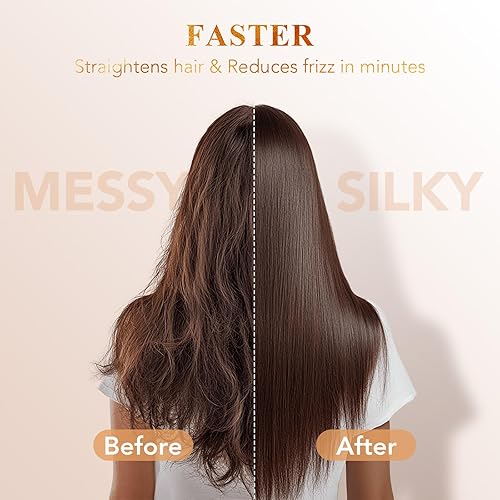 Miniatura 7 de Cepillo alisador de cabello, cepillo alisador para mujeres con 200 millones de iones, 5 ajustes de temperatura, calentamiento rápido de 30 segundos
