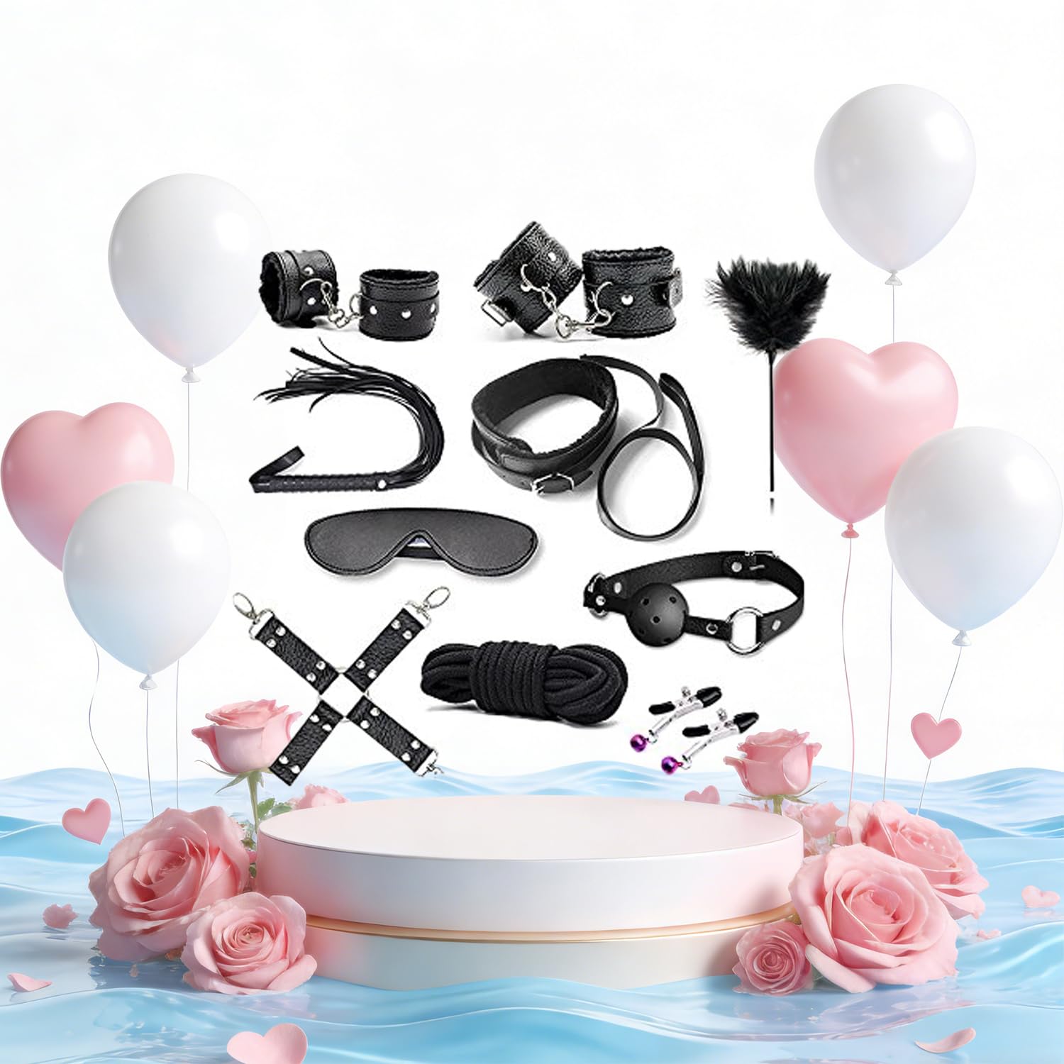Q2K- 10 Piece Black Exercise Kit for Men and Women