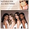 Face Highlighter Palette Baked Powder – Finely-Milled High Pigmentation Longwear Buildable Radiance For All Skin Tones Cheeks Eyes Brows Compact With Mirror (Champagne Gold)